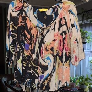 Aaron Ashe Graphic 3/4 Sleeve Blouse